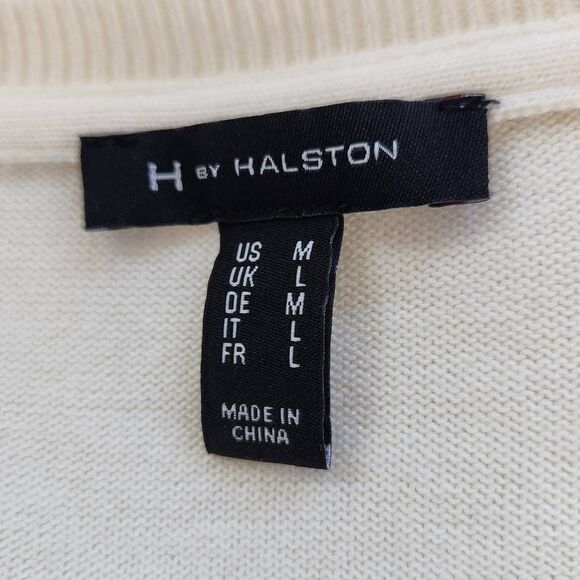 H By Halston Cream Cardigan Sweater Size Medium Cream Sweater - Picture 6 of 7